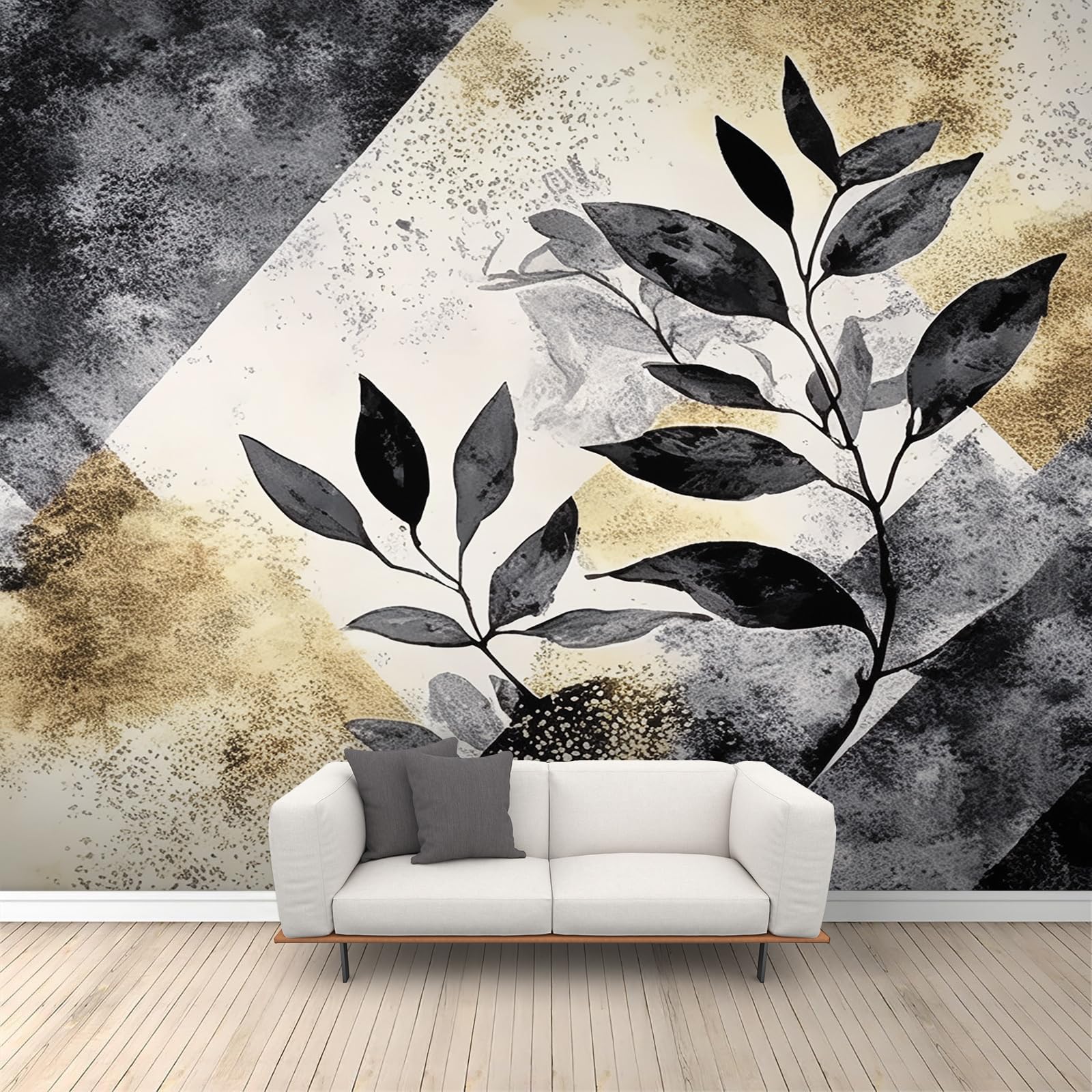 Papier Peint Géométrique Bohème 450x305 cm pour un Salon Élégant