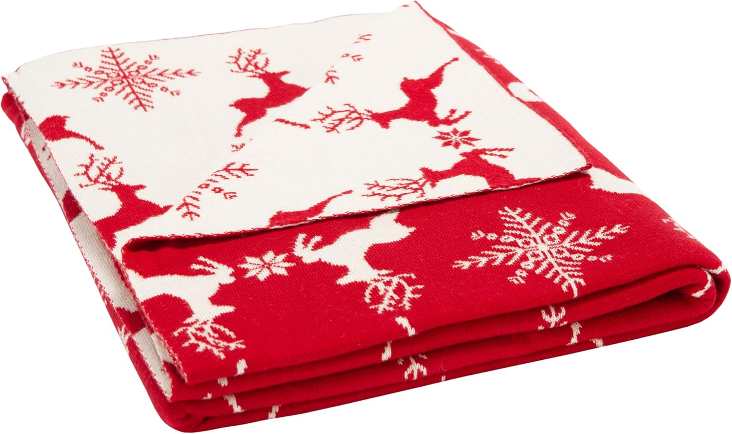 SAFAVIEH Home Collection Dancer Red 50 x 60-inch Holiday Decorative Throw Blanket