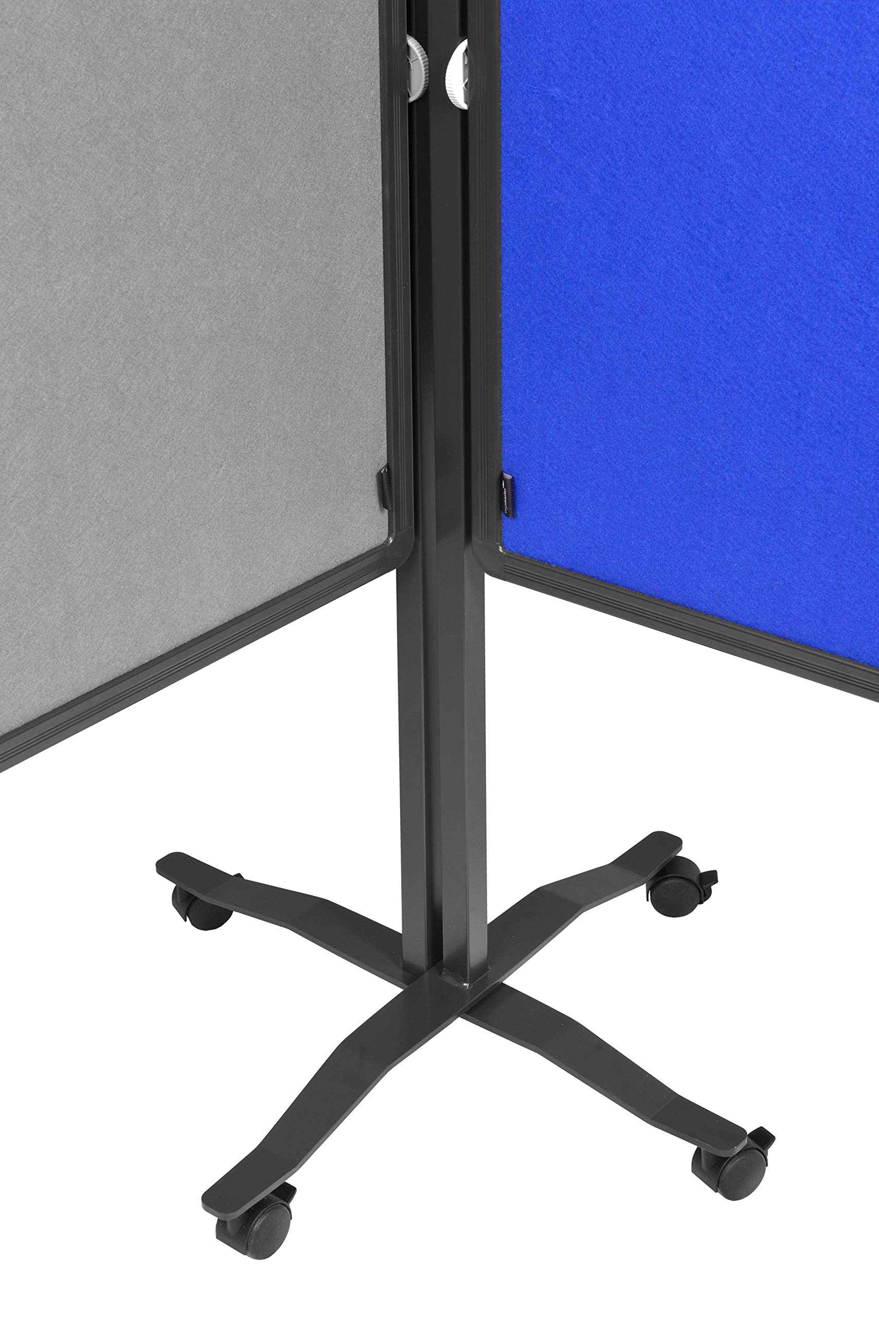 Legamaster Premium Plus Moderationswand klappbar - grau - 150x120 cm - doppelseitig, mit Filz bezogenes Pinboard - einsetzbar als Trennwand - inkl. 4 feststellbaren Rollen und Papierhaken