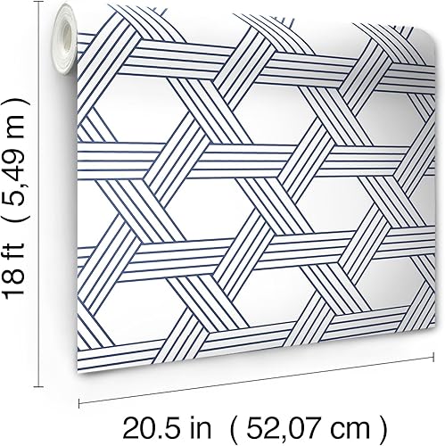 Miniatura 9 de Scott Living Indigo Illusion - Papel tapiz autoadhesivo, color azul