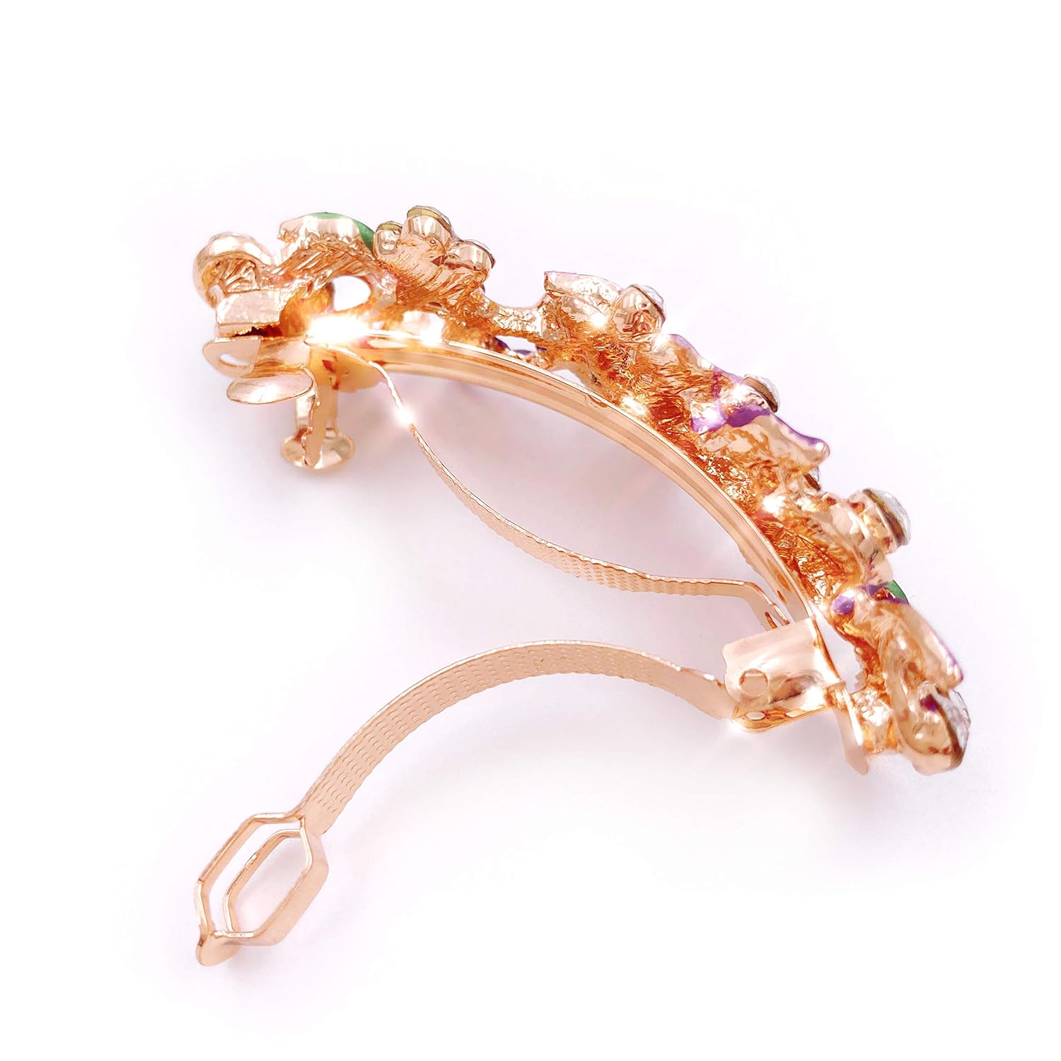 4PCS Colorful Vintage Flower Design Metal Small French Barrettes Hair Clasps Accessories Women - Image 7