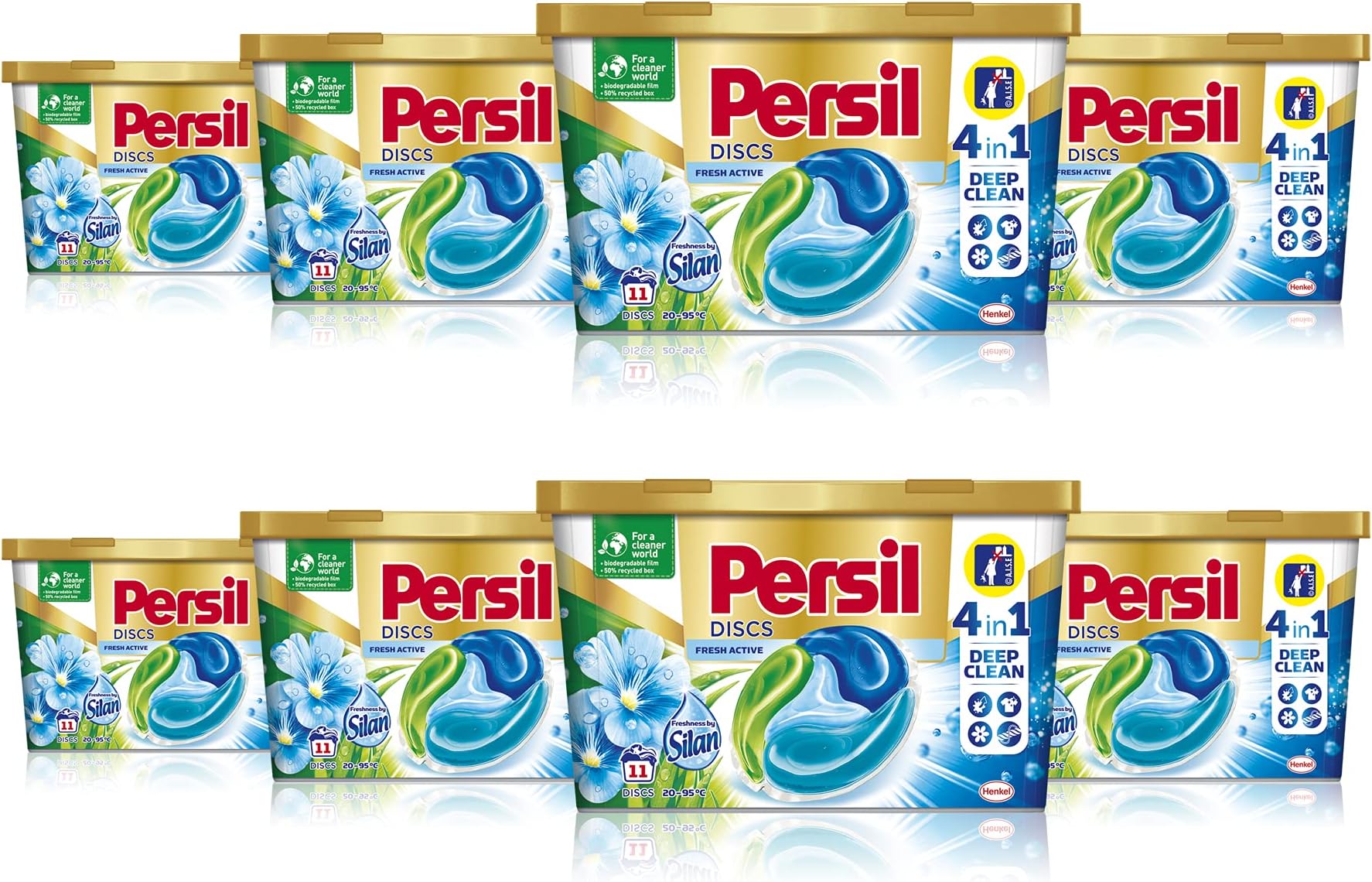 Persil 4in1 Discs - Silan Freshness (8 x11 discs) 88 discs, Pre-Dosed Detergent, 4in1 Power Against Strong Stains, For Extra Brightness, Long-Lasting Freshness and Protection to Fabrics