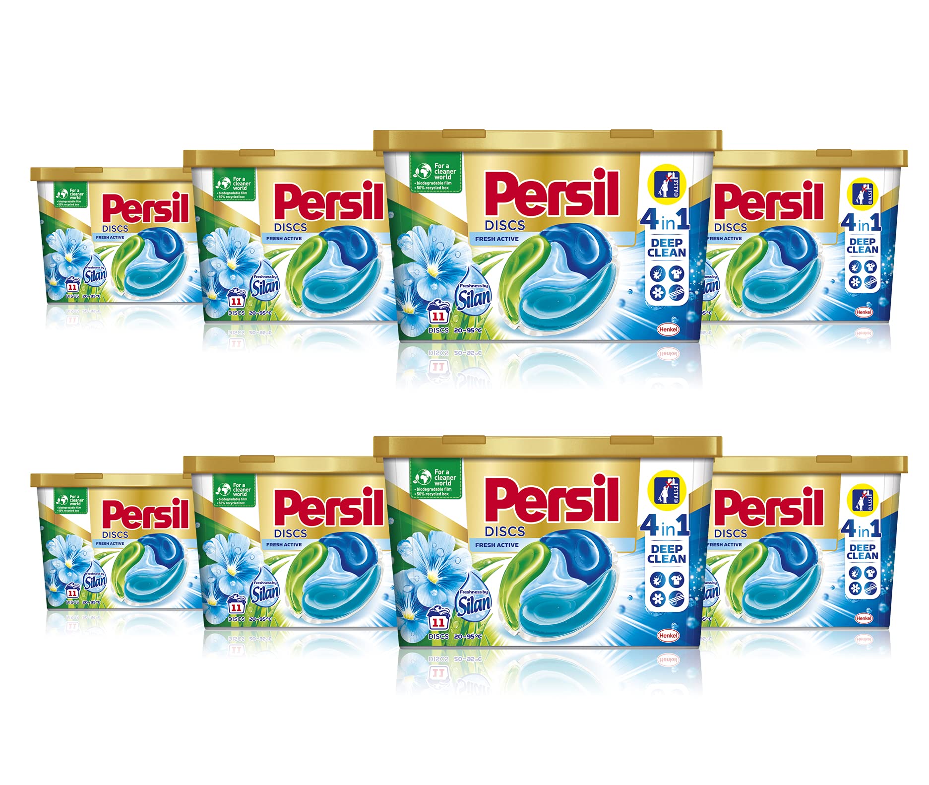 Persil 4in1 Discs - Silan Freshness (8 x11 discs) 88 discs, Pre-Dosed Detergent, 4in1 Power Against Strong Stains, For Extra Brightness, Long-Lasting Freshness and Protection to Fabrics
