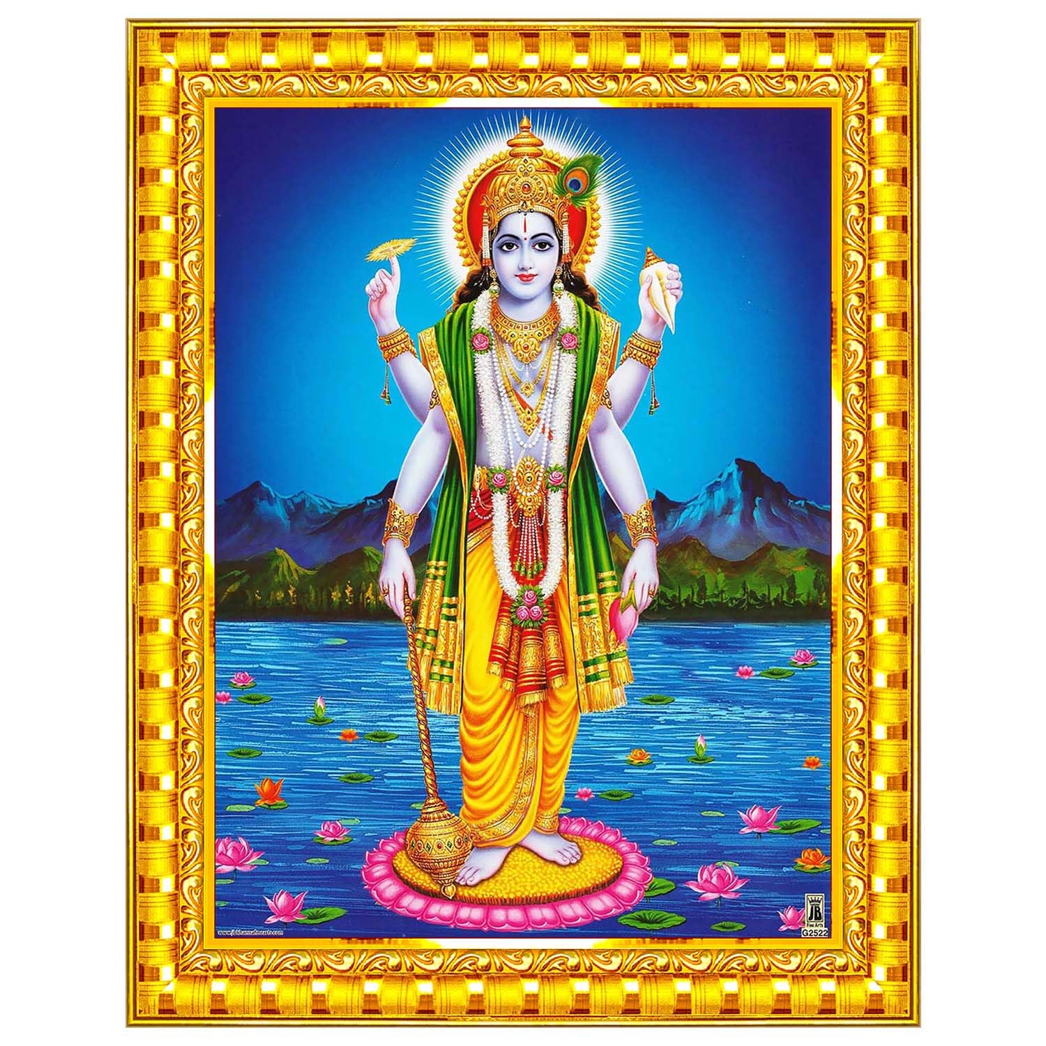 Lord Vishnu Wall Painting - Spiritual Home Decor -1 Lord Vishnu Wall Painting - Spiritual Home Decor -1