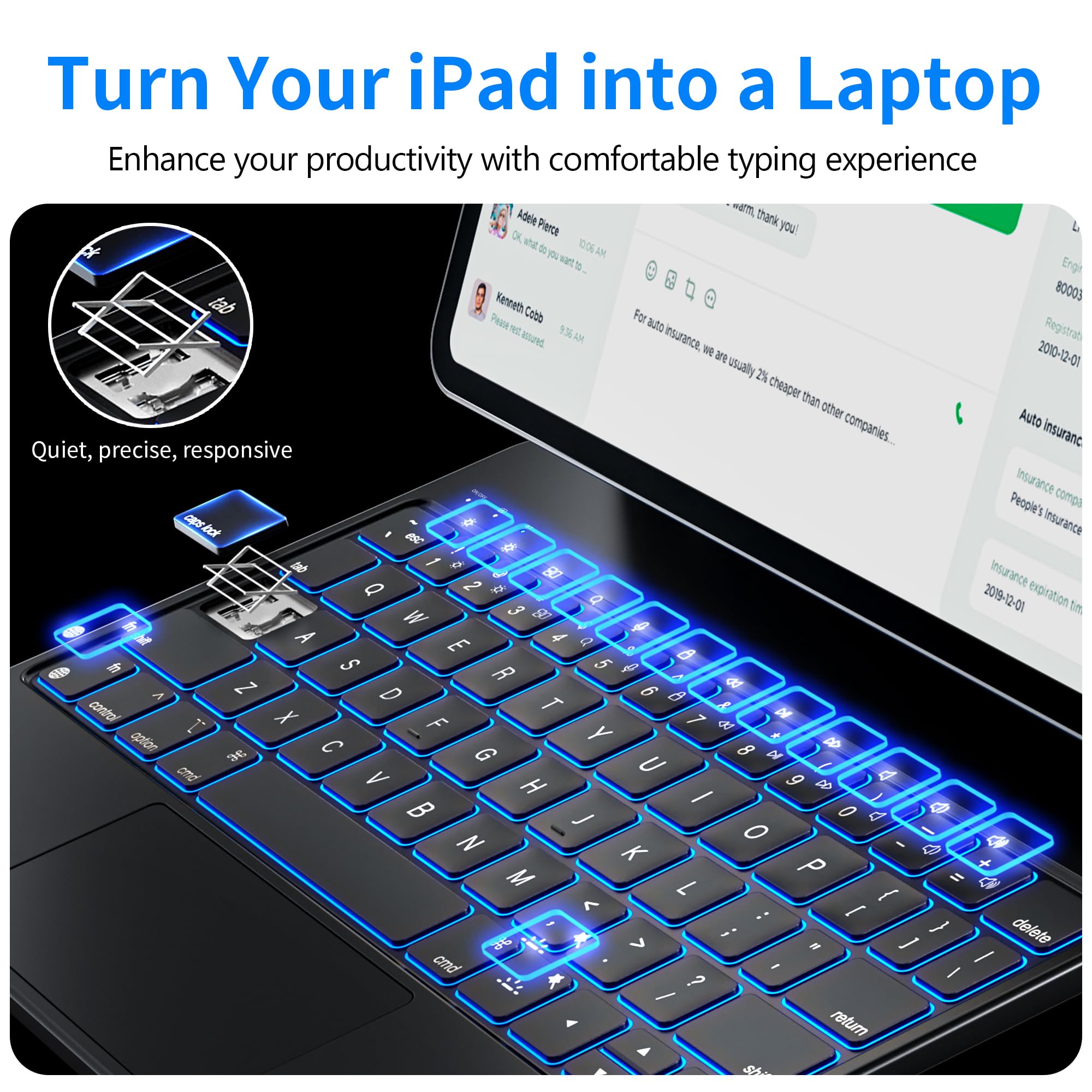 iPad本体 iPadPro11 & KeyboardFolio & AirPodsPro Logitech Combo Touch iPad Pro Keyboard Folio for Apple iPad