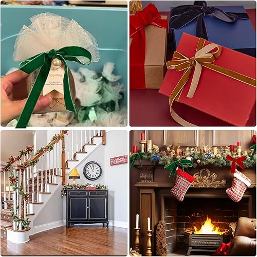 Miniatura 7 de Cinta de terciopelo verde esmeralda de 1.5 pulgadas x 20 yardas para decoración de coronas de árbol de Navidad, manualidades, manualidades, adornos