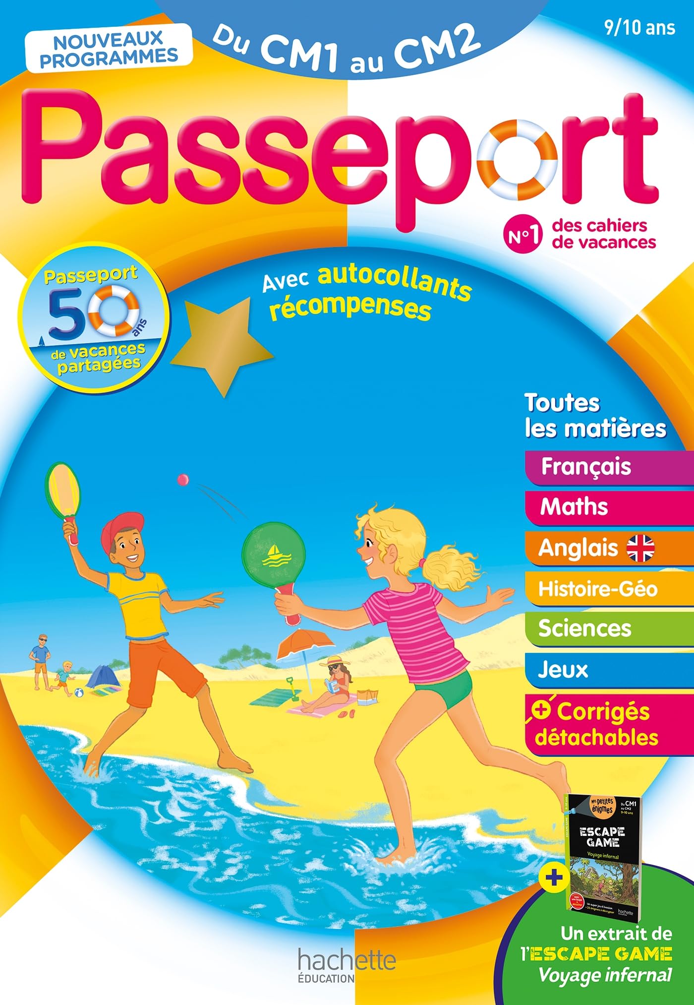 Passeport Du CM1 au CM2 9/10 ans Cahier de vacances 2026: Avec autocollants récompenses et un extrait de L'Escape Game Voyage infernal