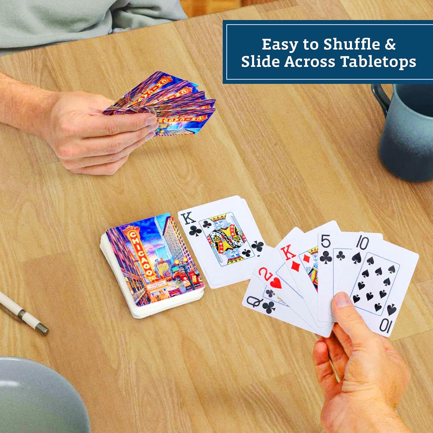 Boardwalk Puzzles Chicago, Featherlight Unique Playing Cards, Fun Themed Deck for Home and Travel