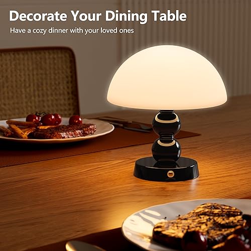 Miniatura 6 de Moderna lámpara de hongo retro  Lámpara pequeña, lámpara pequeña regulable con 3 modos de luz (3000 K4500 K7000 K), lámpara de mesa recargable para