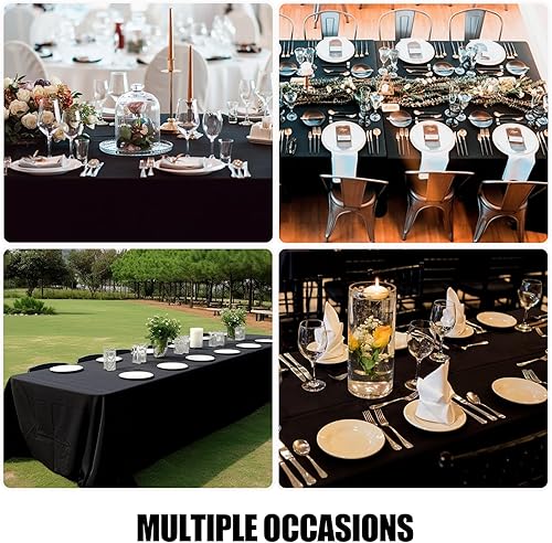 Miniatura 6 de smiry Mantel rectangular de 60 x 84 pulgadas, mantel de poliéster resistente a las manchas y al agua, manteles decorativos de tela lavable para mesa