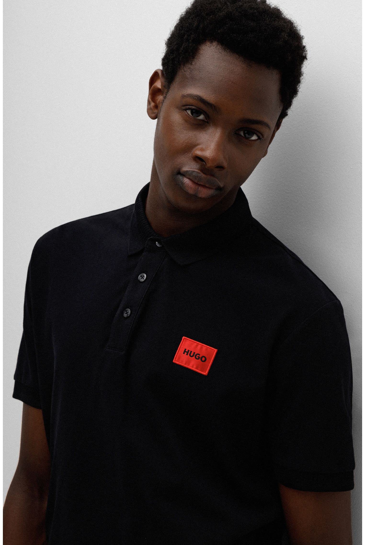 HUGO Herren Dereso222 Slim-Fit Poloshirt aus Baumwoll-Piqué mit Logo-Label