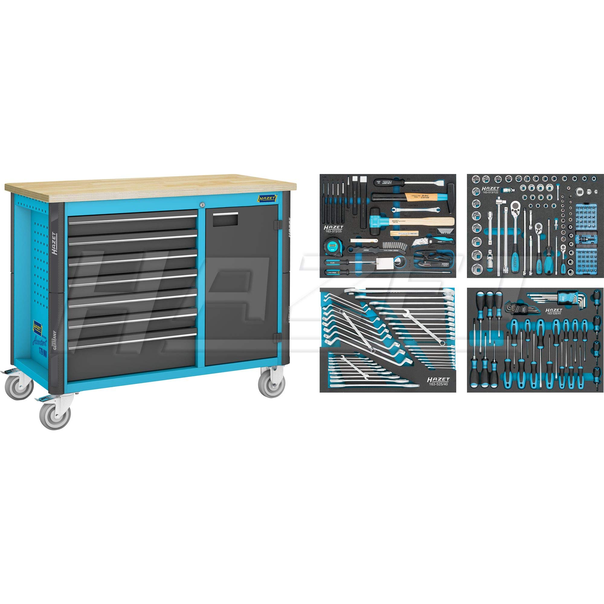 HAZET 179NW-7/230 Banco Da Lavoro Mobile Con 6 Cassetti Bassi – 522x398 Mm, Originale HAZET