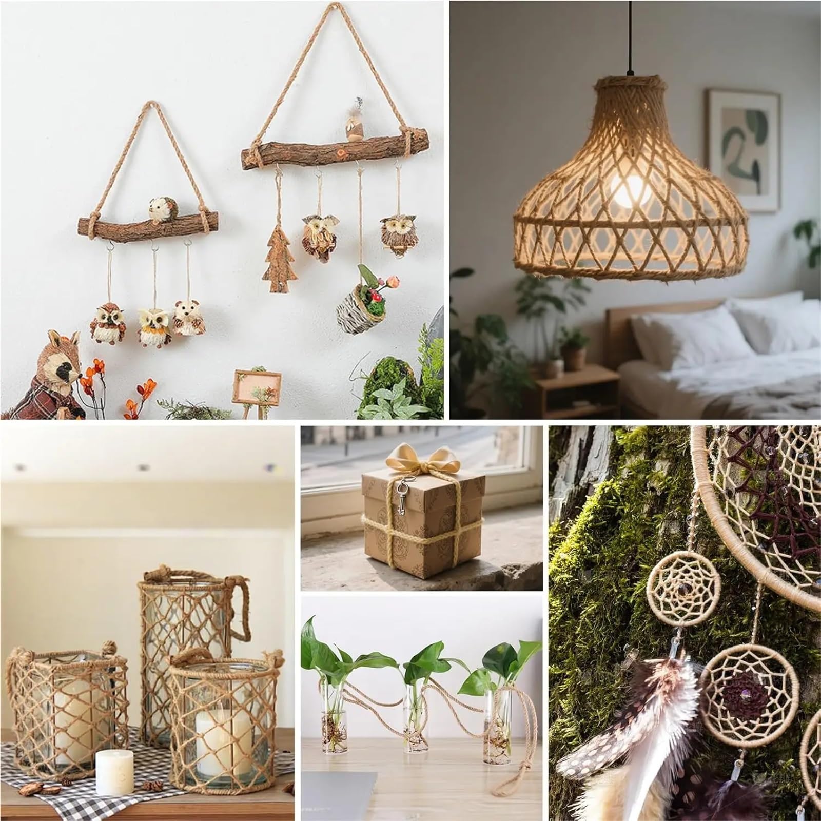 50 m x 8 mm Jute-Seil, Kordel, DIY-Korb, Kratzen, handgefertigt, Verpackung, Gartenarbeit, Hochzeitsdekoration Für Camping Garten