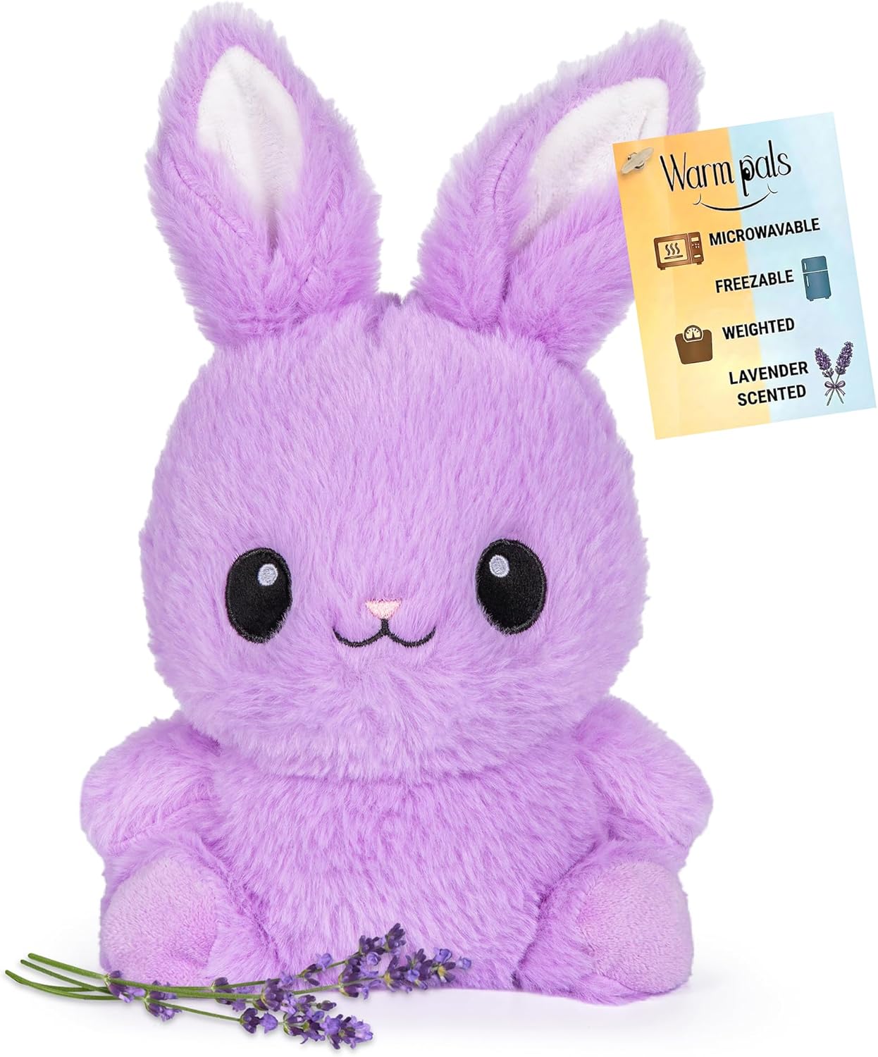 Boppsy Bunny Microwavable Easter Stuffed Animal, Weighted Heatable and Coolable Lavender Scented Plush for Kids and Adults, 1.5 lb, Warm Pals