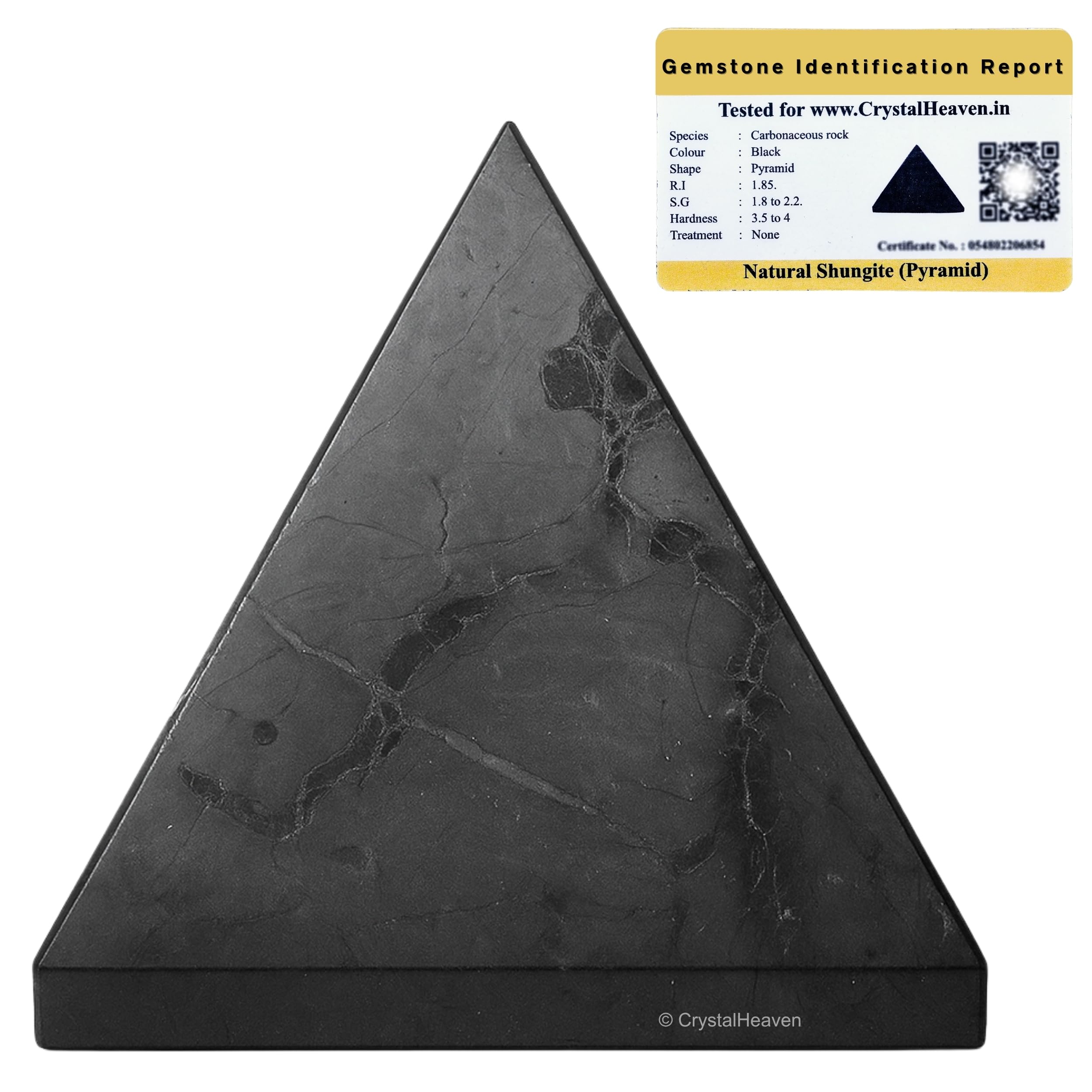 Certified Shungite Pyramid - 1" Inch Crystal Pyramid for Positive Energy, Vastu, Reiki and Chakra Healing