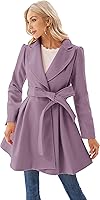 Vista 8 de GRACE KARIN Abrigo de manga larga abombada con solapa de muesca para mujer con cinturón de amarre