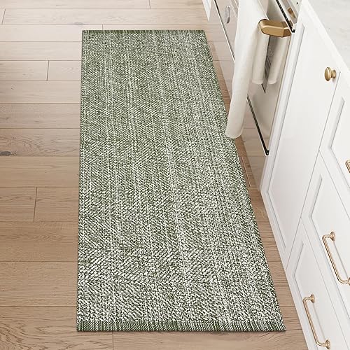 Miniatura 71 de LEEVAN Alfombra lavable para baño, alfombra tejida negra de 2 x 3 pies para entrada, alfombra de puerta delantera de algodón, alfombras pequeñas