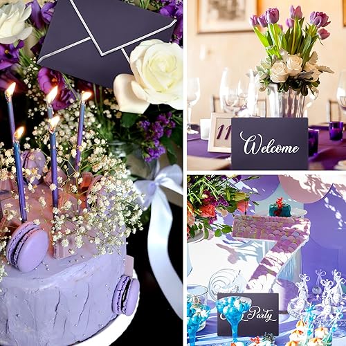 Miniatura 9 de Paquete de 100 sobres autoadhesivos de 5 x 7 pulgadas con solapa A7 V con borde dorado sobres elegantes para tarjetas de regalo de boda baby shower