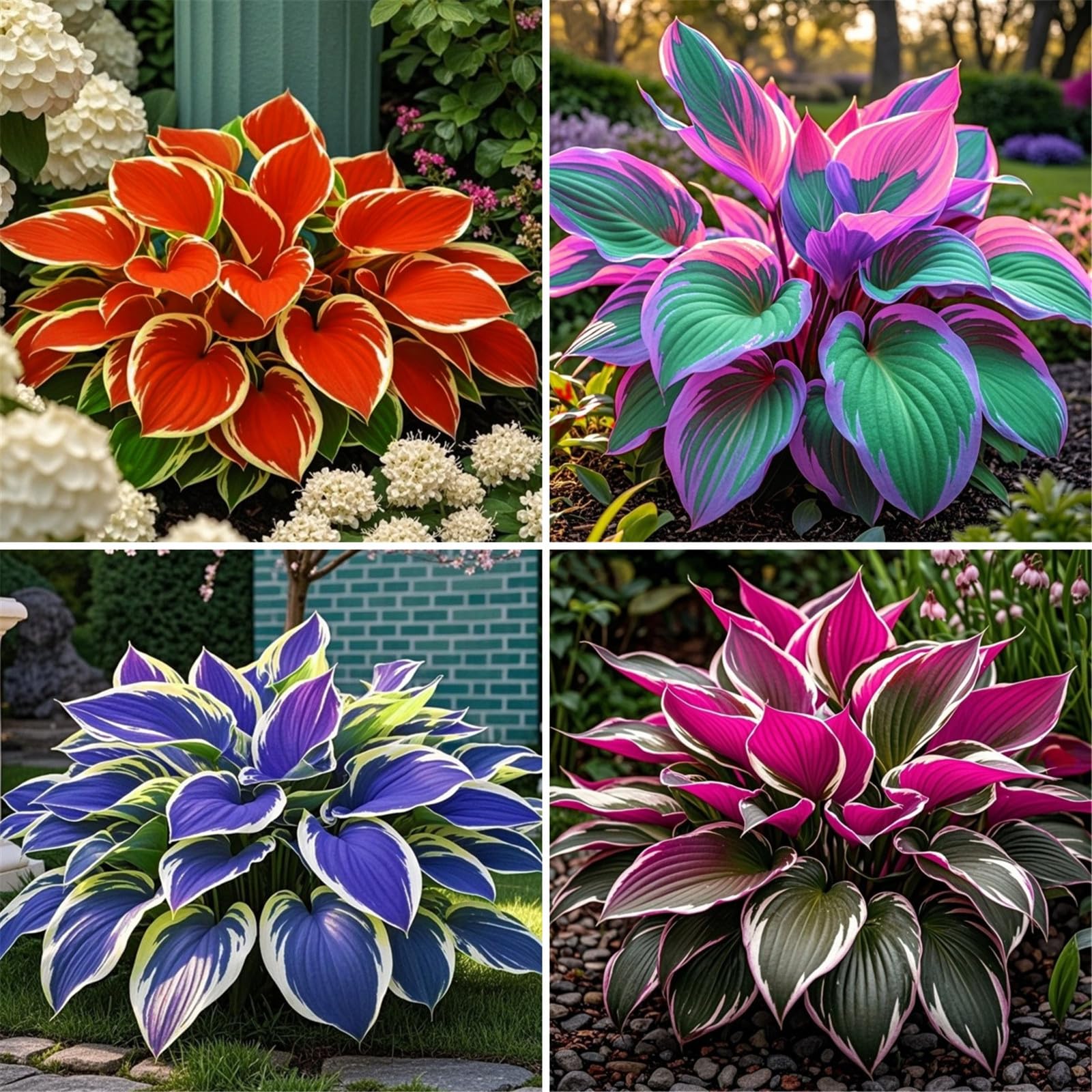 Perennial&Colorful Hosta Bulbs for Planting Now UK/Brilliant Hosta Rhizome/Excellent Display/Strong Plants that Grow Well/Low Maintenance-10bulbs-D