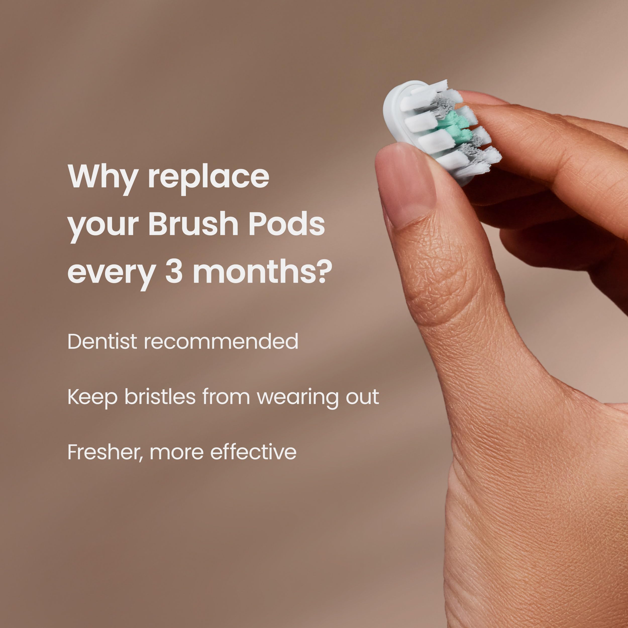 quip Ultra Brush Pod - Cabezales de recambio para cepillos de dientes eléctricos sónicos, paquete de 4 unidades, cerdas suaves, compactas, duran 3 meses cada uno, color blanco