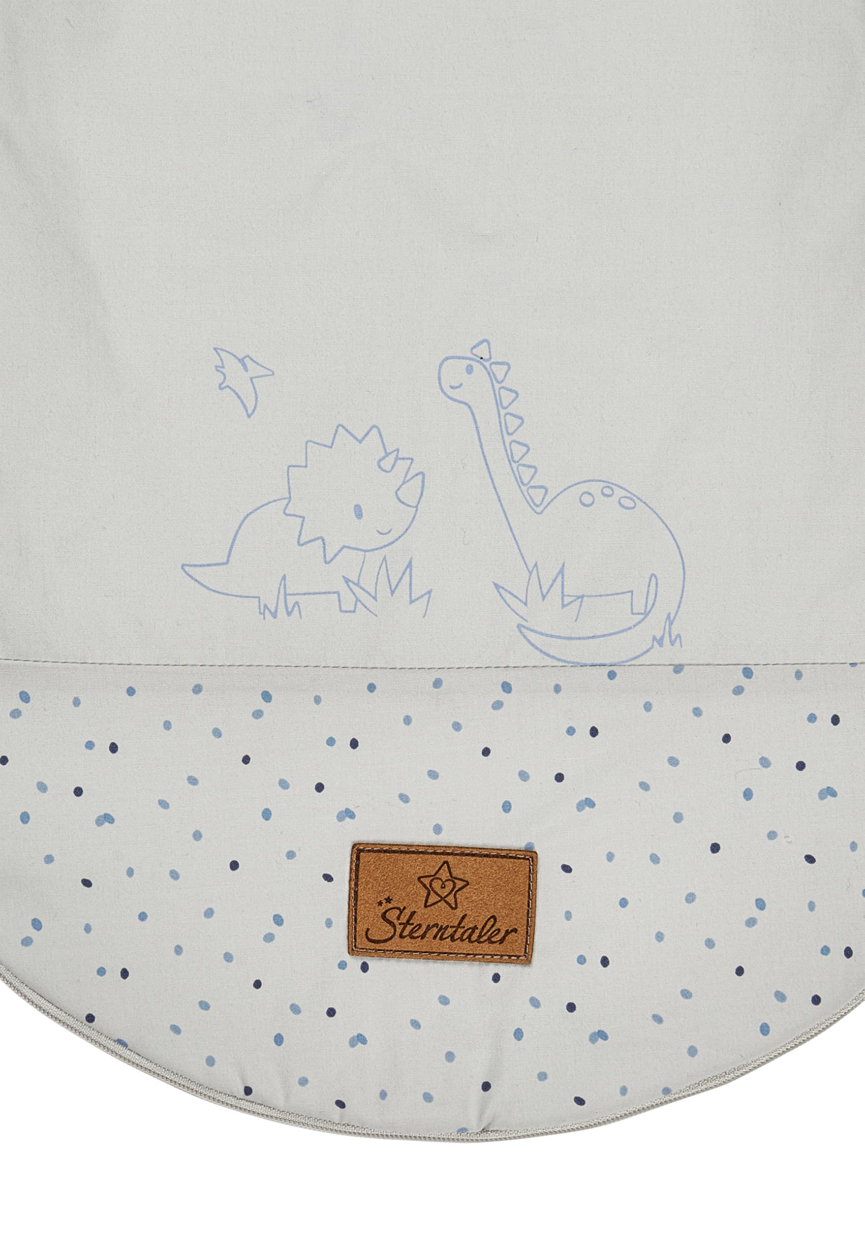 Sterntaler Babyschlafsack 62/68 Dino Rexi - Schlafsack leicht wattiert aus weichem Polycotton - mit 2-Wege Reißverschluss & Druckknöpfen an Schulter, graublau