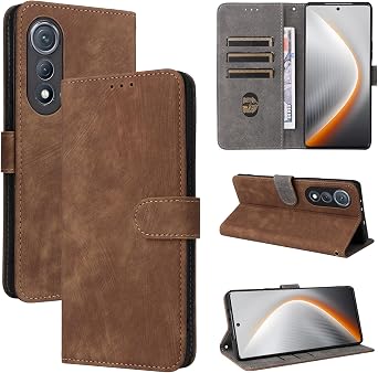 Pzwoxukhov Compatible with Tecno Pova Curve 5G Case Cover,PU Leather, Flip Case Cover,Compatible with Tecno Pova Curve 5G Phone Case Brown