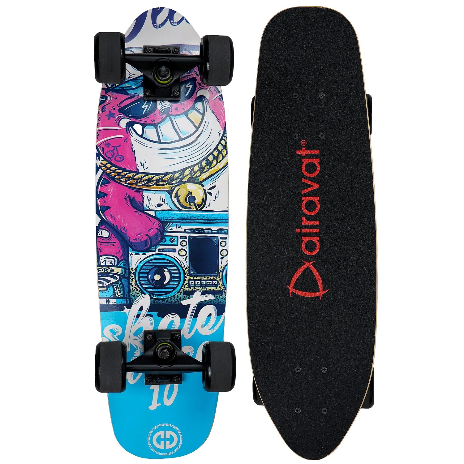 AIRAVAT Gallant Wooden Skateboard | Premium 7-Layer Deck with Non-Slip PU Wheels | Multicolor Board for Kids, Teens & Adults | Weight Capacity up to 100Kg (Style-2)-image-48