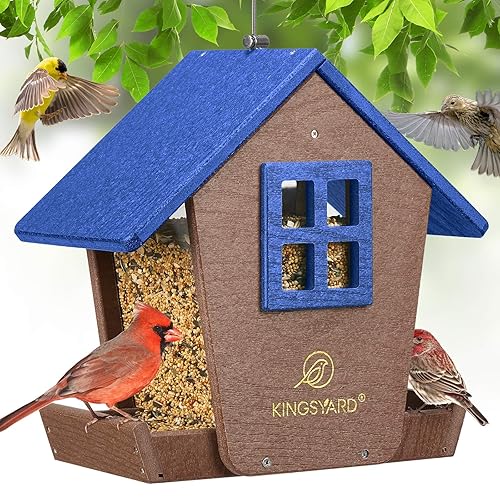 Kingsyard 4 lbs Large Bird Feeder House for Outdoors Hanging,