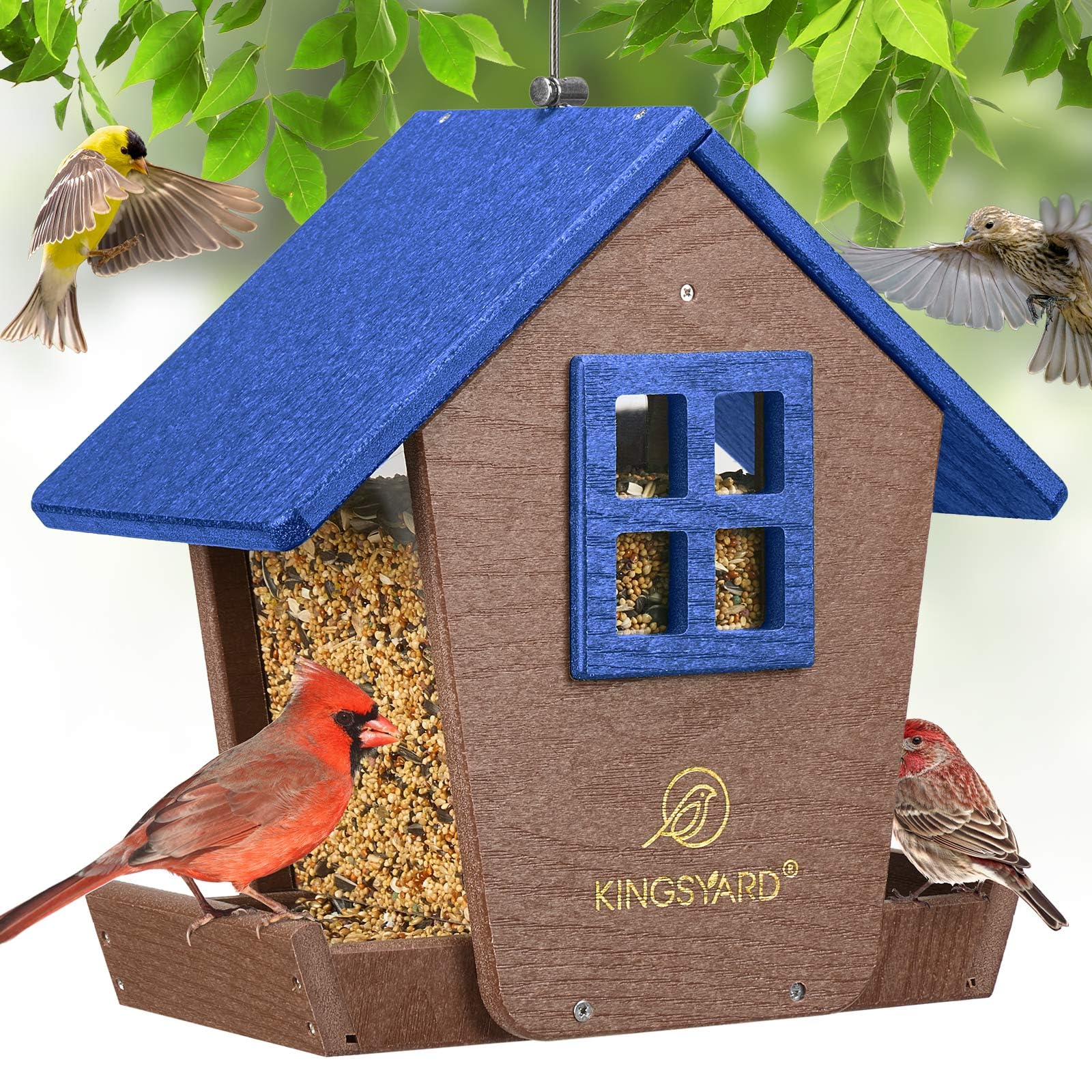 Kingsyard 4 lbs Large Bird Feeder House