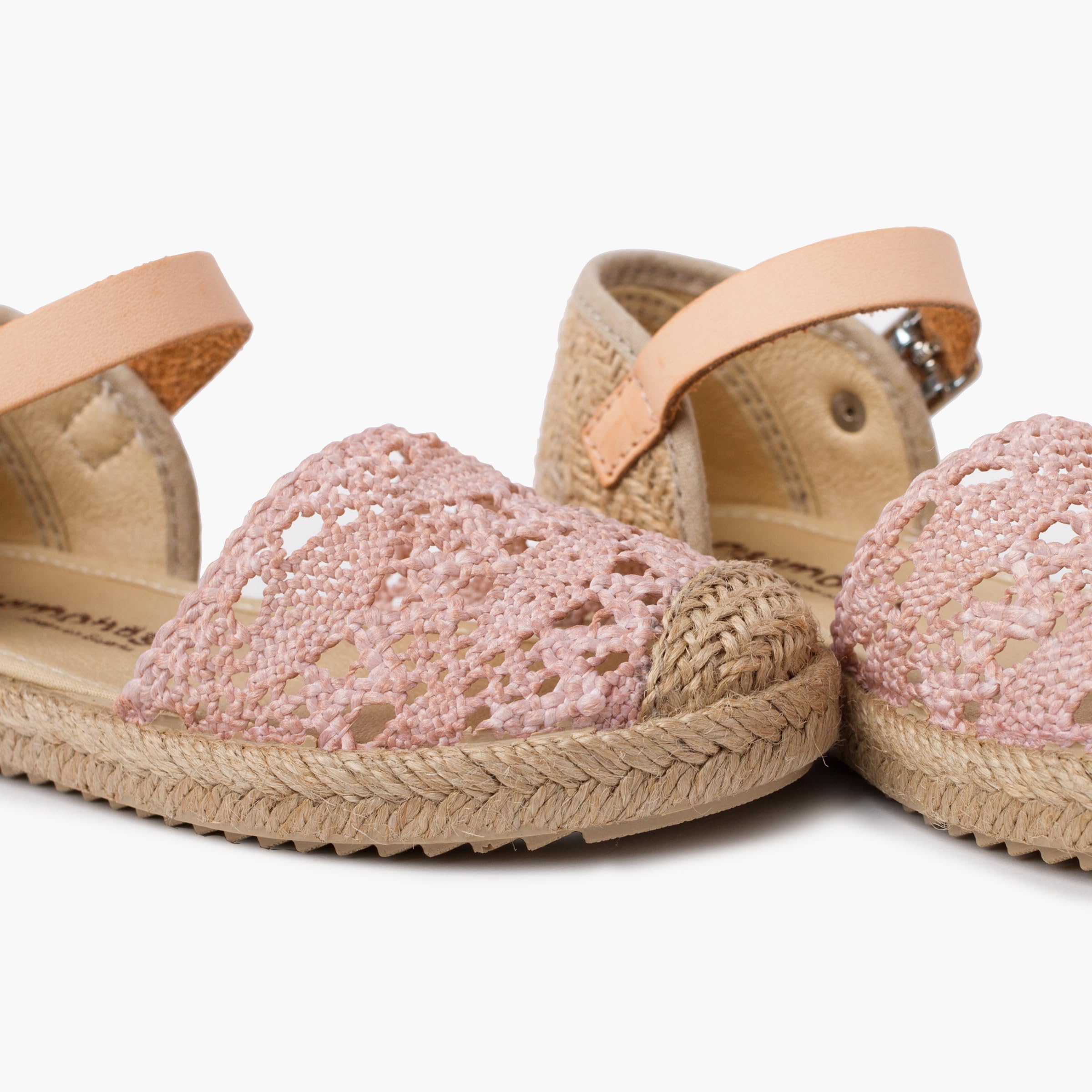 Pisamonas Sandale Espadrille en macramé pour Fille avec Boucle