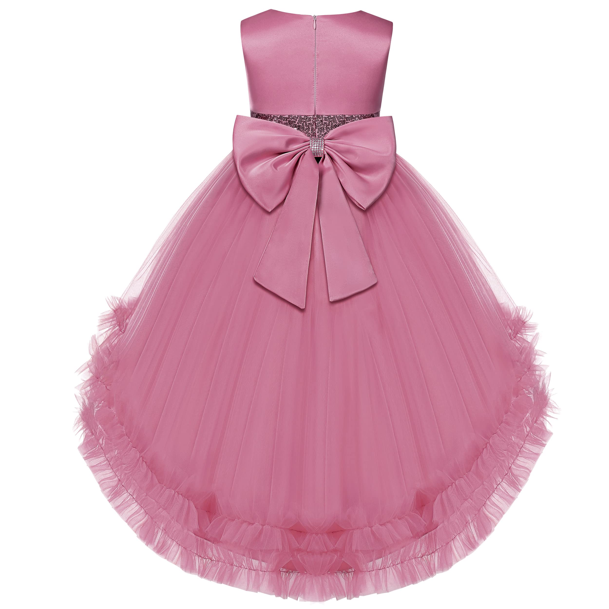 Filles Robe inclinée épaule Demoiselle d’honneur Mariage Princesse Arc des Enfants Bal d’Anniversaire soirée Spectacle Lavande