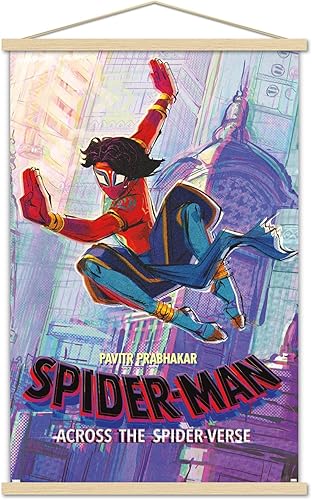 Trends International Marvel Spider-Man Across The Spider-Verse - Pavitr Prabhakar - Póster de pared de una hoja con marco magnético