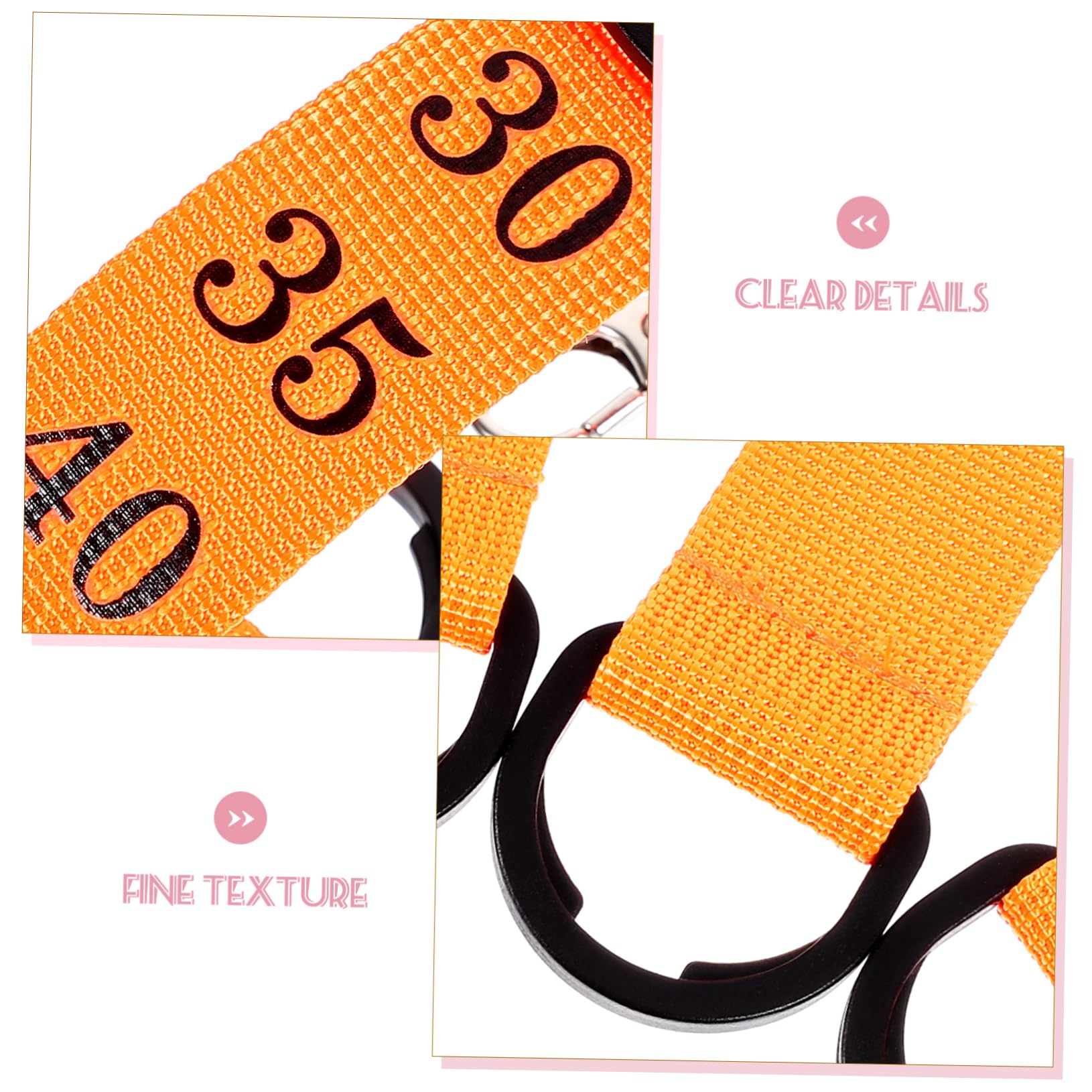 Yardwe 4pcs Football Referee Chain Clip Numbered Wristband Orange Sturdy Pp Polyester for Matches Referees