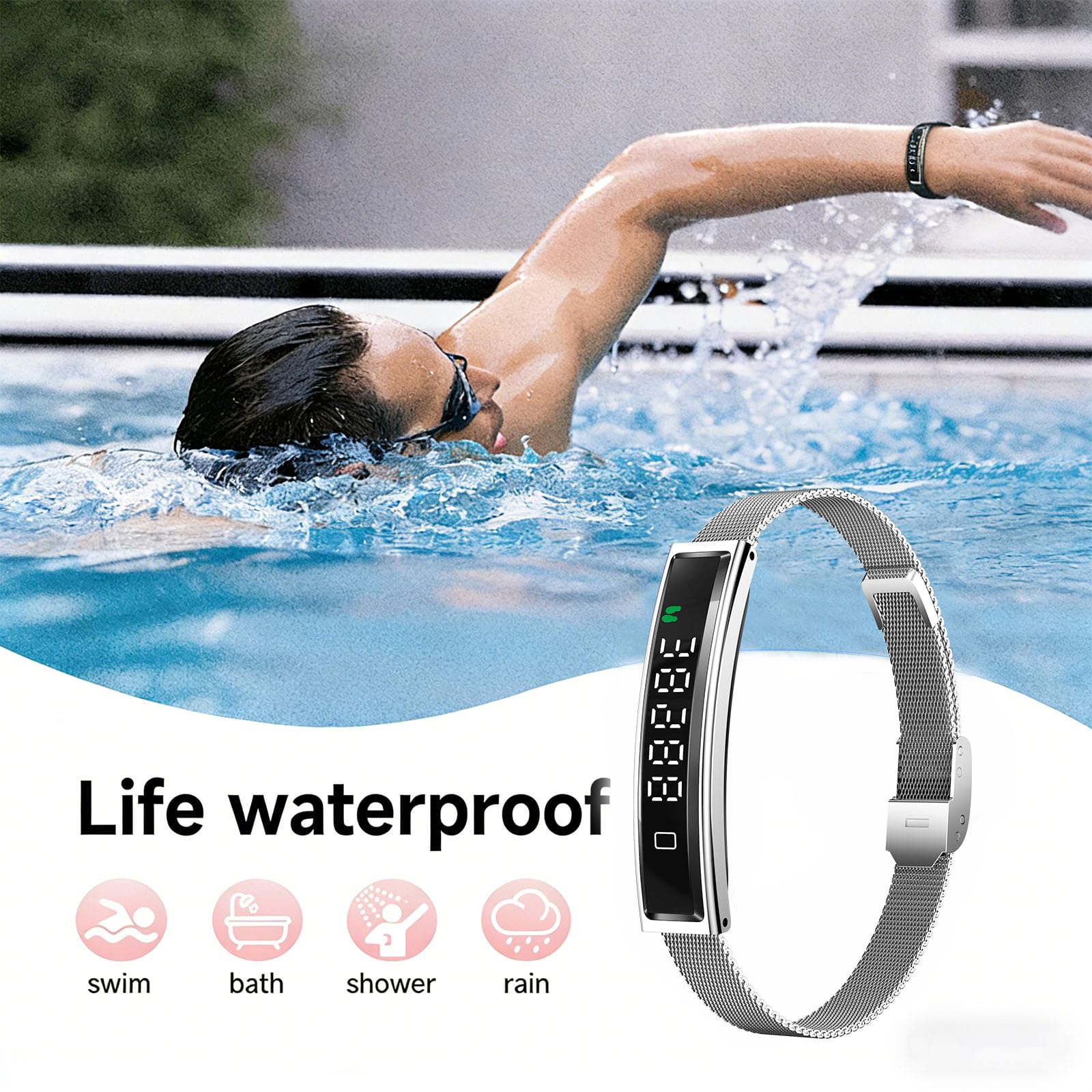 Bracelets intelligents, Conception étanche pour la, Silver