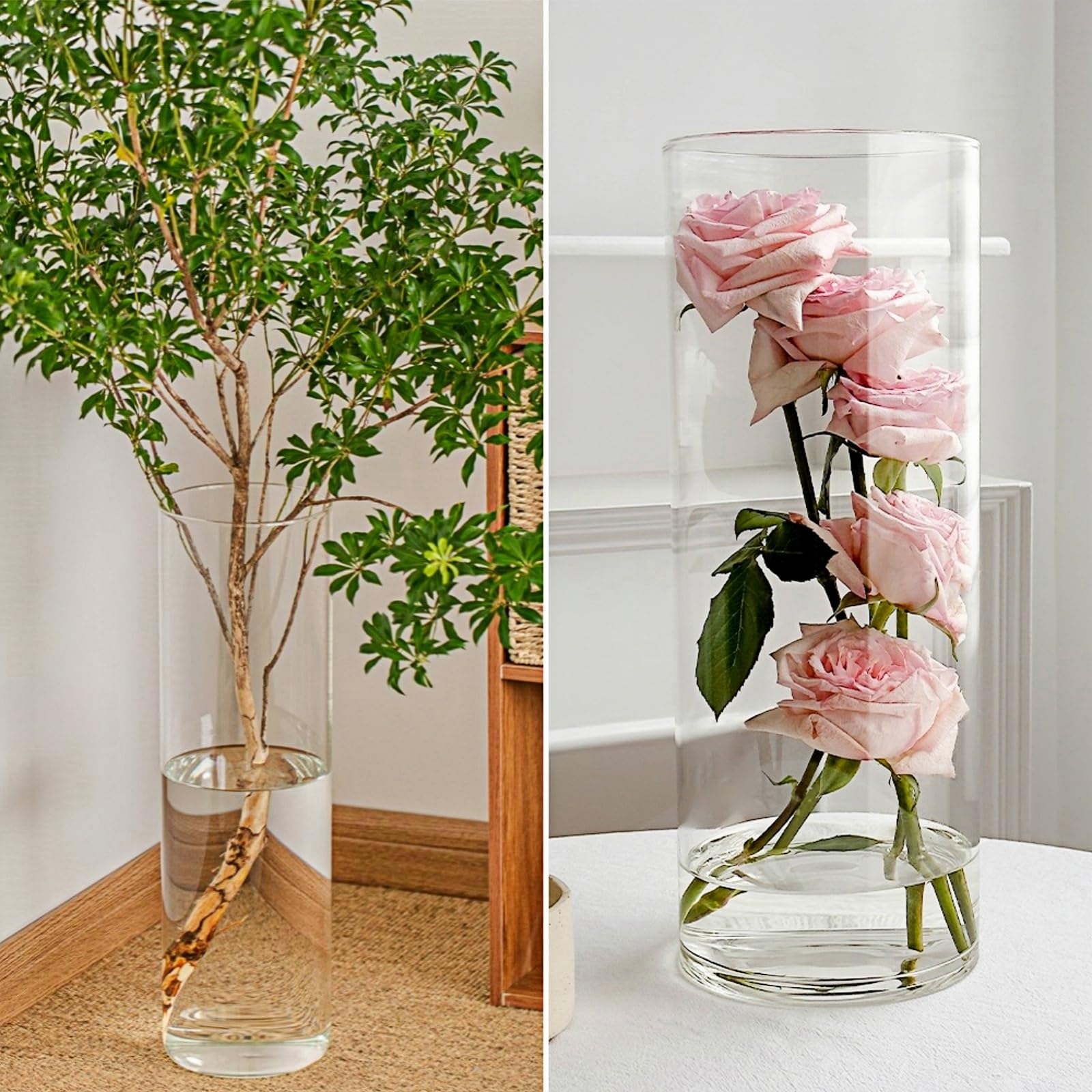 Amazon.com: Vexiota 3 Large Acrylic Cylinder Clear Vase for