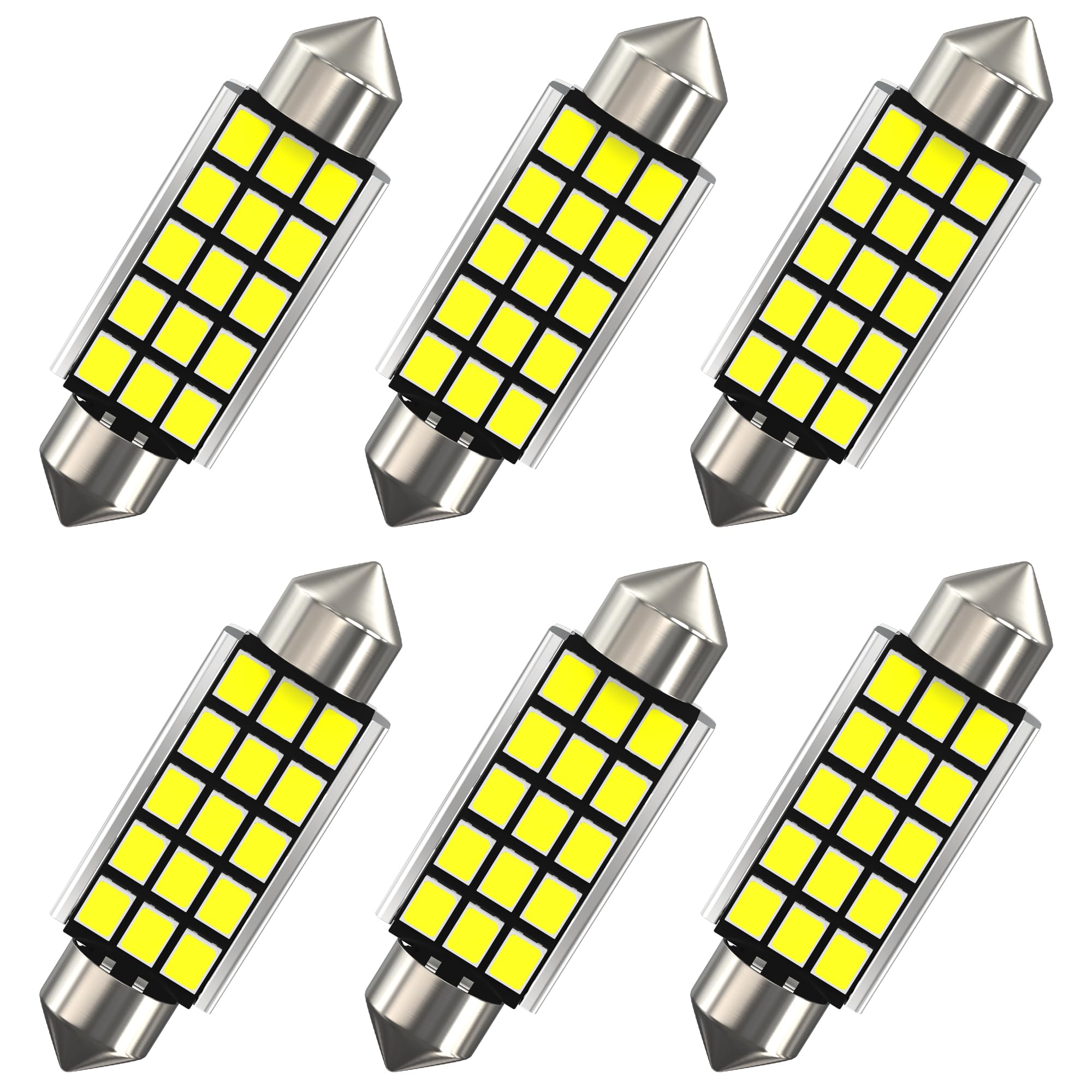 Eseastar 28MM Festoen LED-lampen 12V-24V C5W Canbus Foutvrij voor Auto Interieur Kofferbak Licht en meer, 6000K Wit