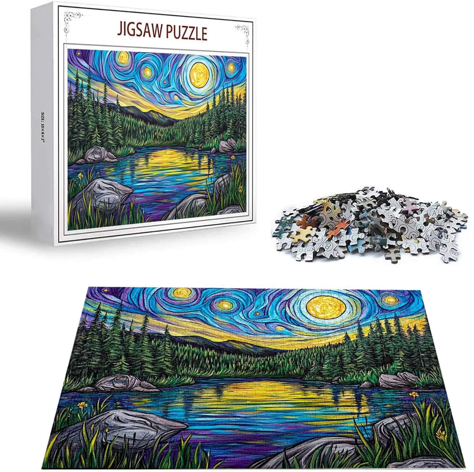 Puzzle 2000 Pezzi, 3 4 5 Anni Puzzle Blu 6 7 8 Anni Giochi Educativi Sostenibili Con Motivi Per Adulti Da Gioco in Legno Di Alta Qualità Jigsaw Lago per Gioco Familiare, 2026 Regalo Natale H-8168