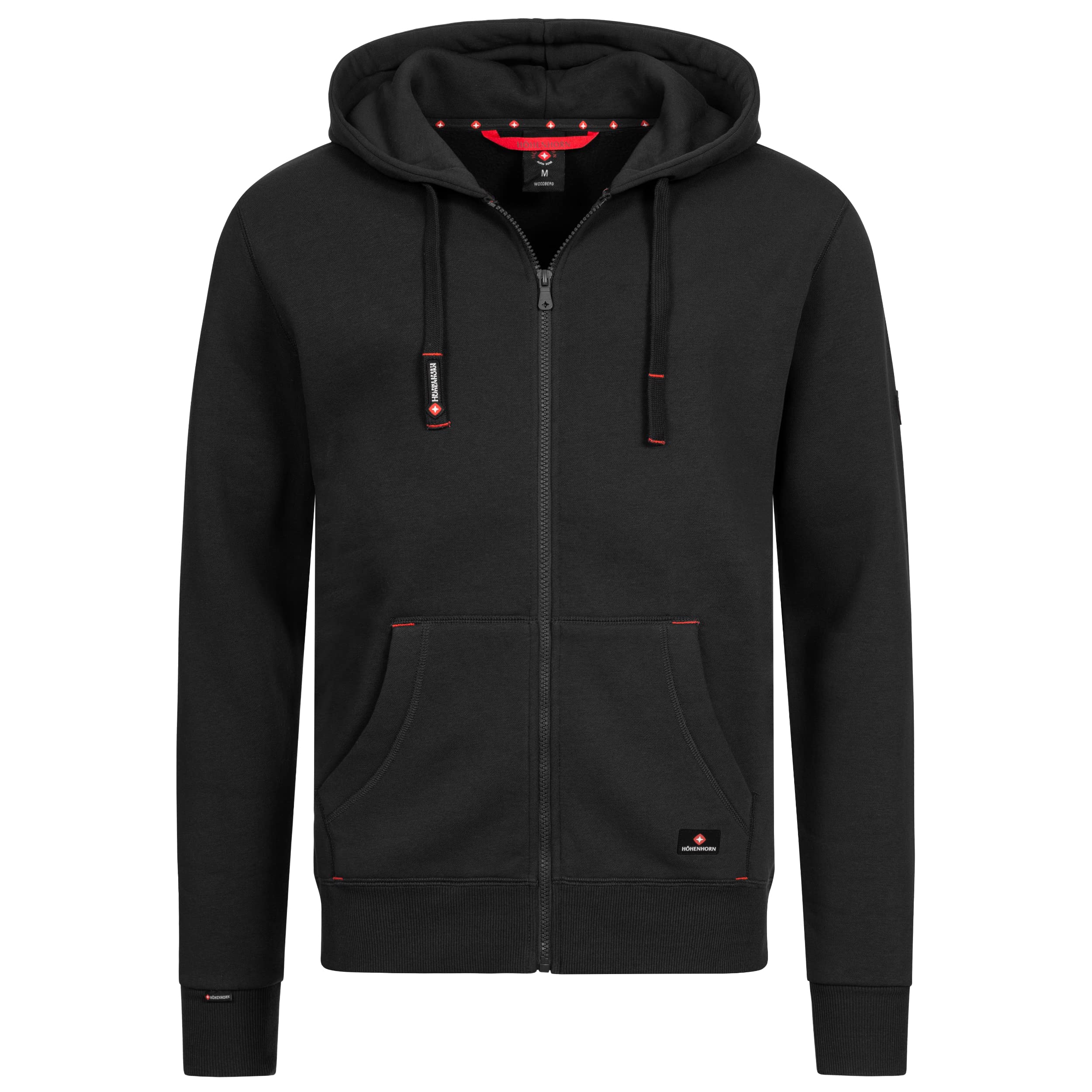 Höhenhorn Woodberg Men's Hoodie Pullover Sweatshirt Hoodie, black, 5XL