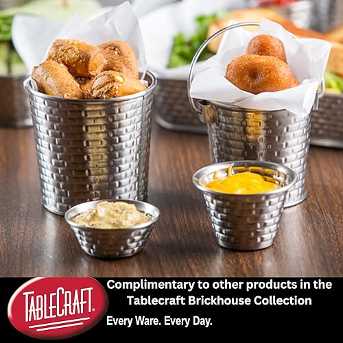 Miniatura 6 de Tablecraft GTSS45 Brickhouse Collection taza, 23 onzas., 4.0 in (de) diámetro. x 4.5 in H, taza de acero inoxidable para freír con patrón de