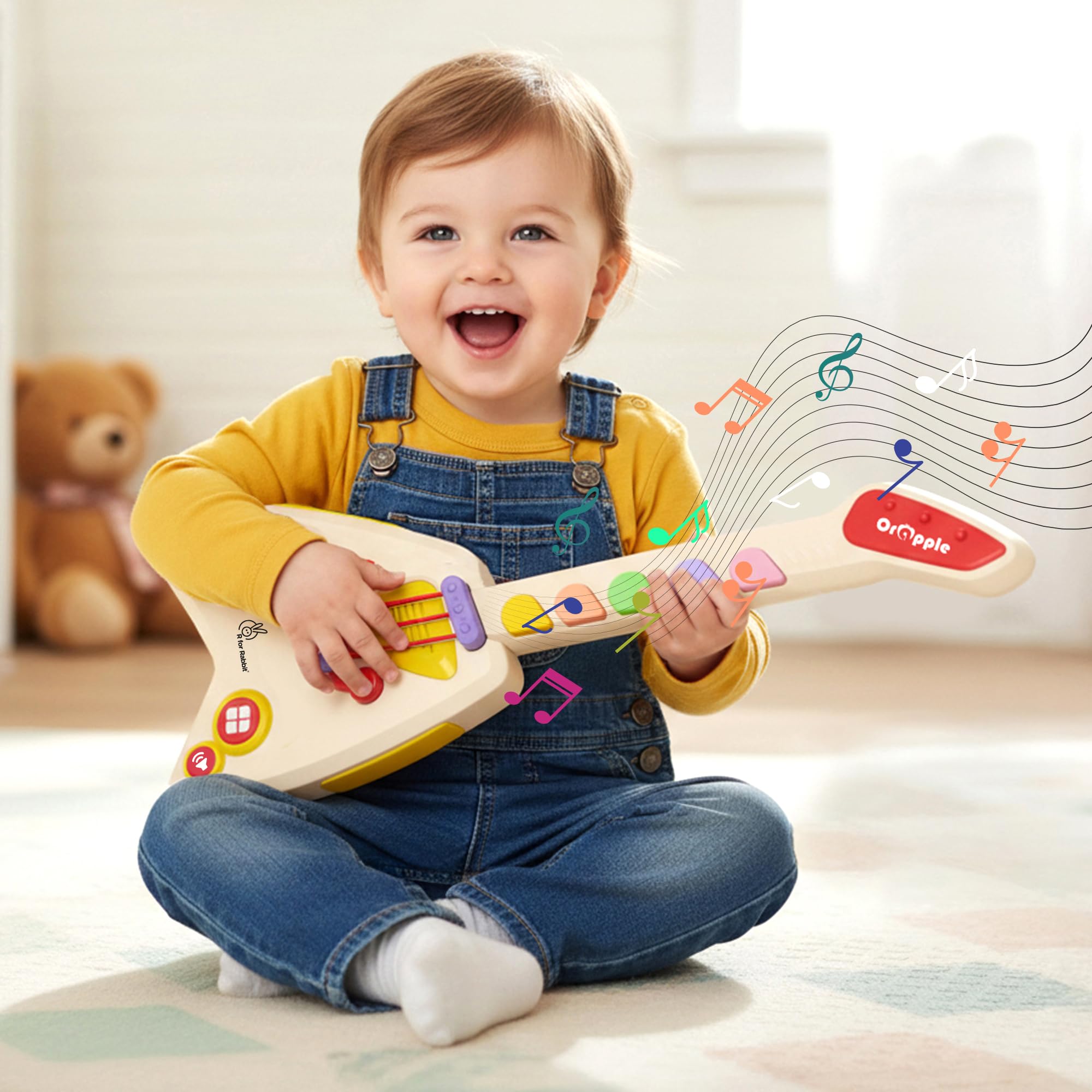 R for Rabbit Orapple Funtunes Electric Guitar, Musical Toy for