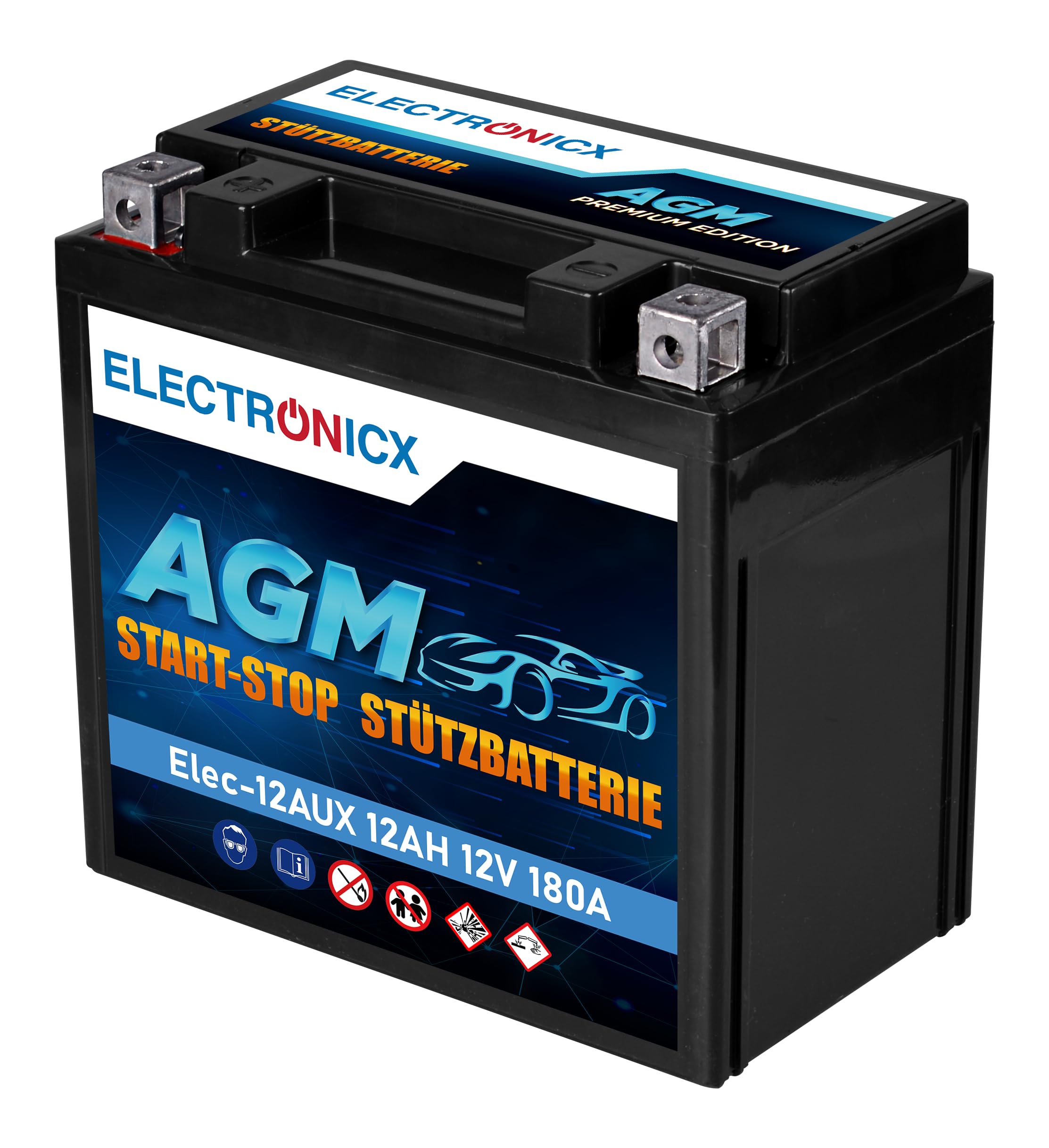 Electronicx Batería AGM 12V 12Ah Premium | 12 Ah Batería auxiliar para coche A2115410001|61217586977 | Sustituye A000982700 A2115410001 61219394648 | Batería de respaldo para Mercedes BMW Rolls Royce