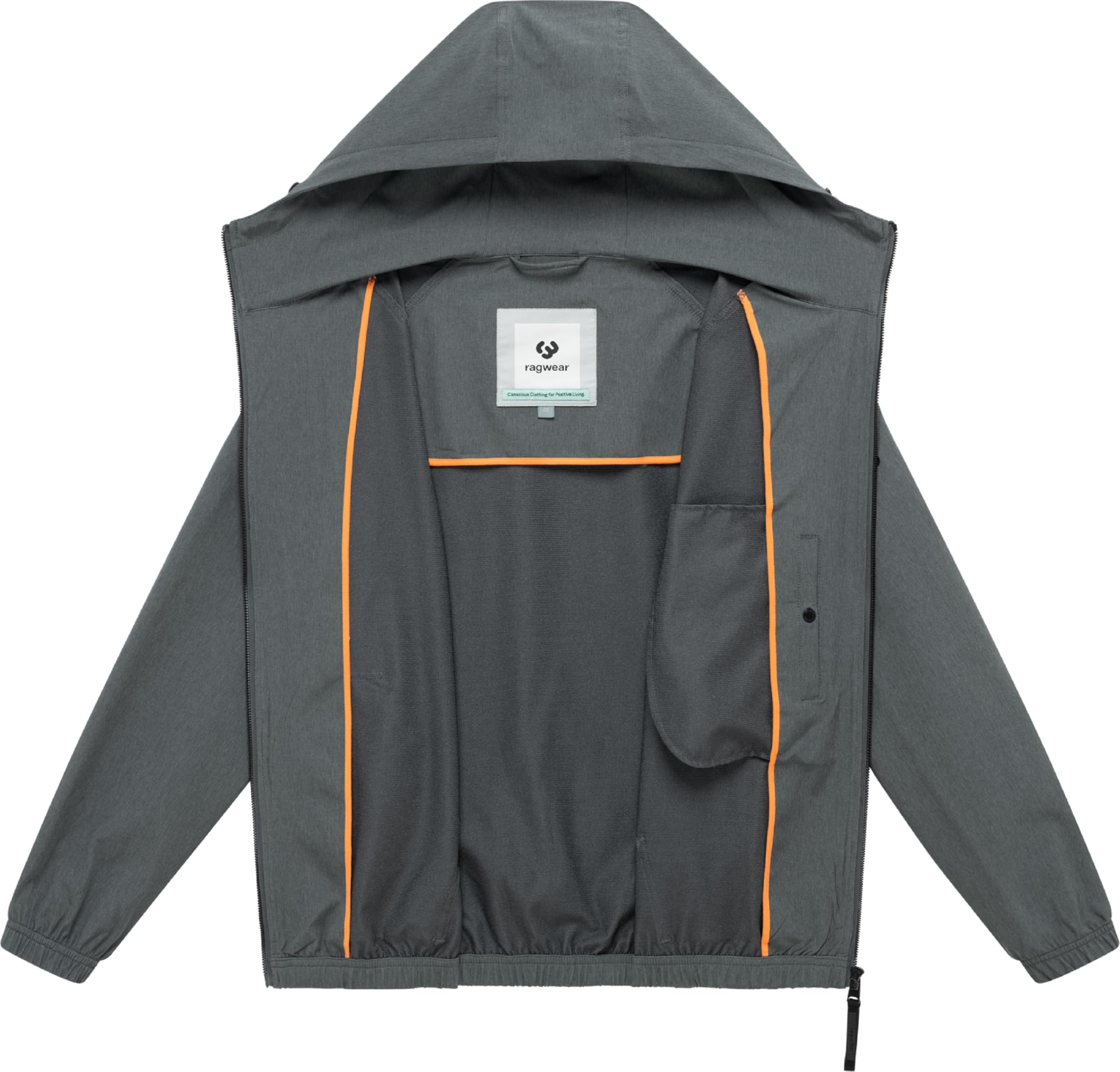 Ragwear Męska lekka kurtka przejściowa krótka kurtka z regulowanym kapturem Roog A Dark Grey rozm. XXL