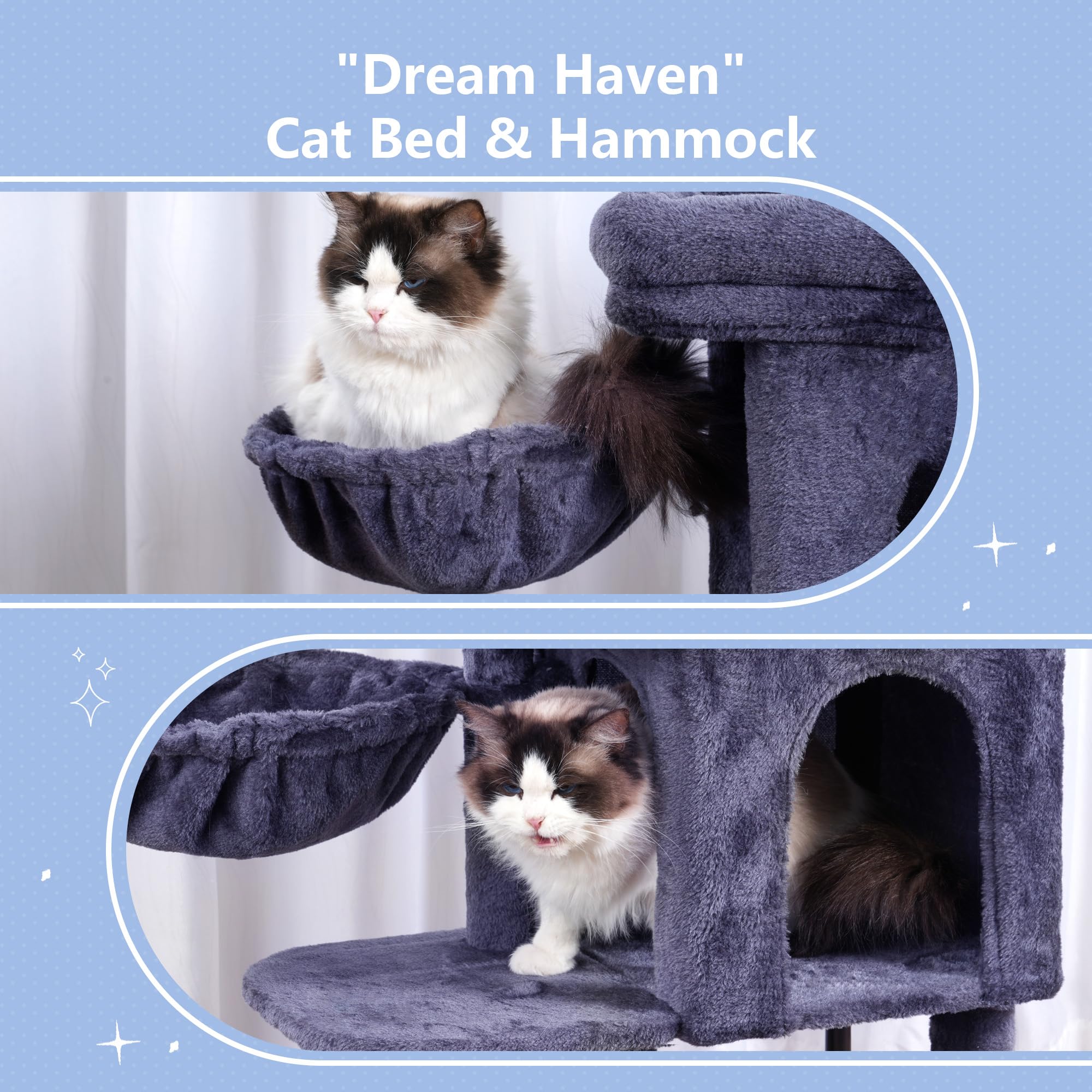Árvore Para Gatos Hey-brother 112cm - Cama, Arranhador E Rede
