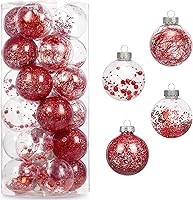Vista 8 de AMS Adornos de bolas de Navidad transparentes de 24ct, 2.36''/60mm Bolas colgantes de Navidad inastillables, juego de esferas para árbol de Navidad
