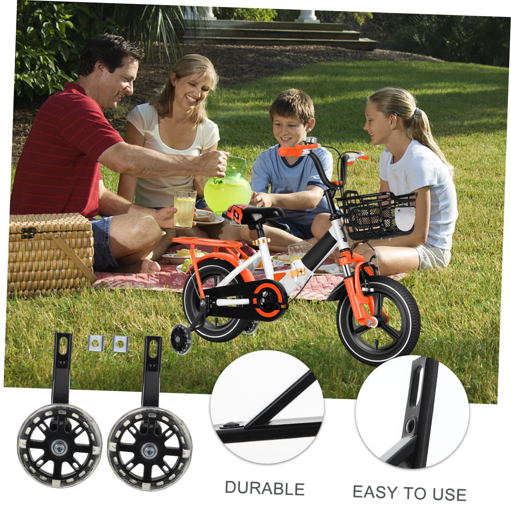 Par De Ruedas Auxiliares para Bicicleta De para Niños Principiantes - Material