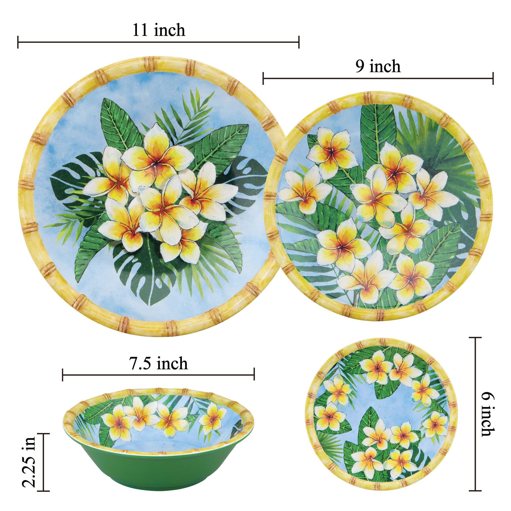 UP ware - Platos de melamina de bambú (4 piezas, 15 cm, platos de aperitivo/platos de postre
