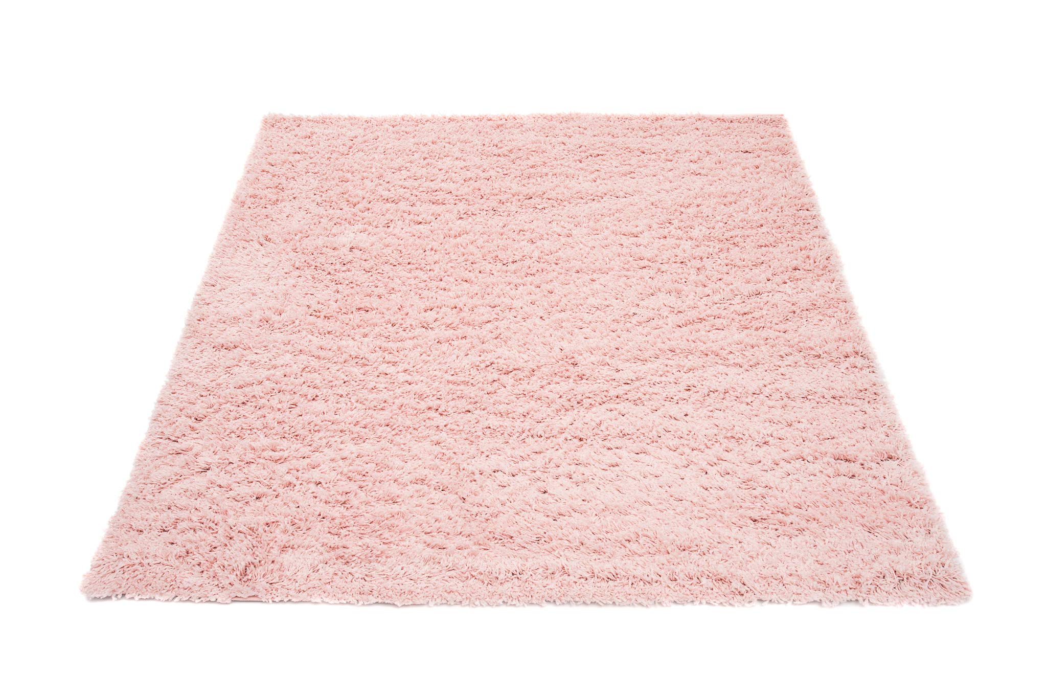 TAPISO Essence Carré Tapis Shaggy Poils Longs Moderne Rose Uni Tapis Salon Chambre Adulte Enfant Descente de Lit Moelleux Super Soft Epais Oeko-TEX 200 x 200 cm