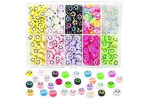 400PCS Smile Face Beads: Express Joy with Colorful Multi-colored Acrylic Beads