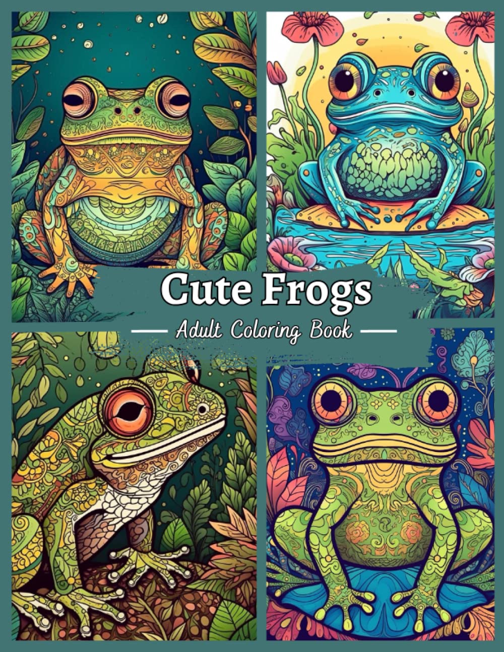 Amazon.com: Cute Frogs Coloring Book For Adults: An Adult Coloring Book ...