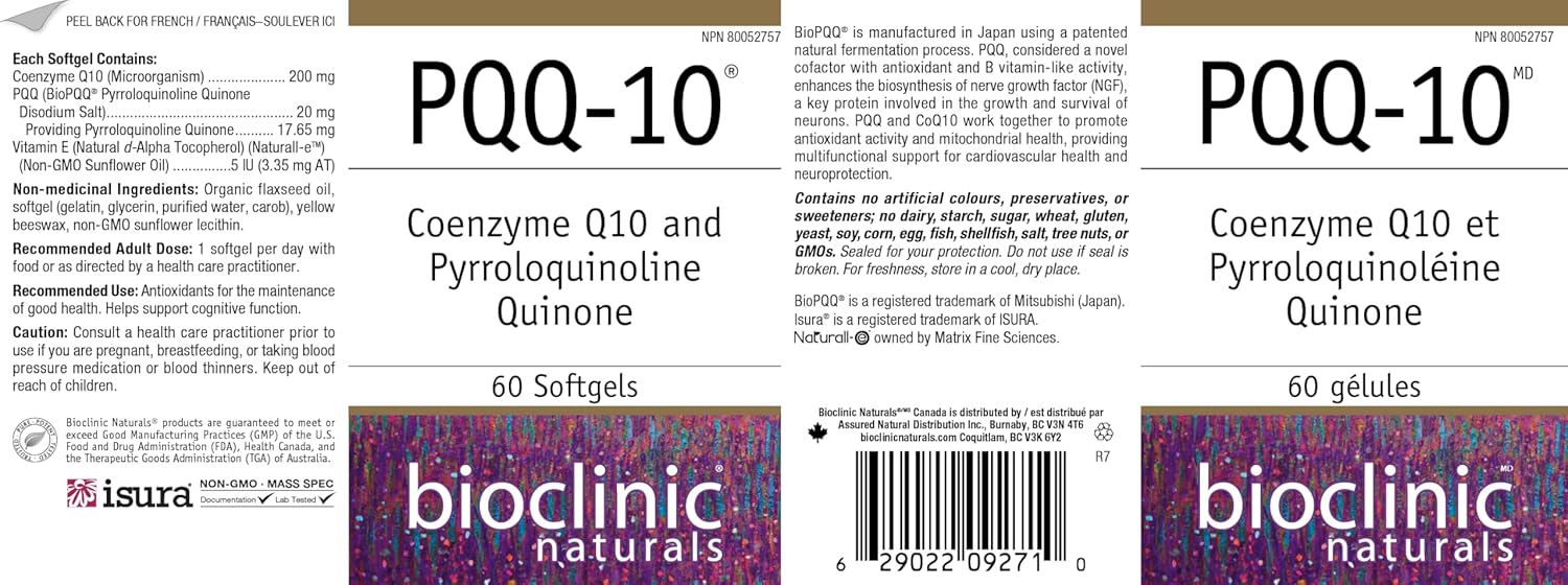 Bioclinic Naturals -  CerebroVital PQQ-10 60 softgels